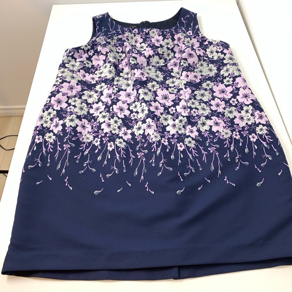 Talbots Navy Floral Sleeveless Shift Dress - Picture 4 of 10